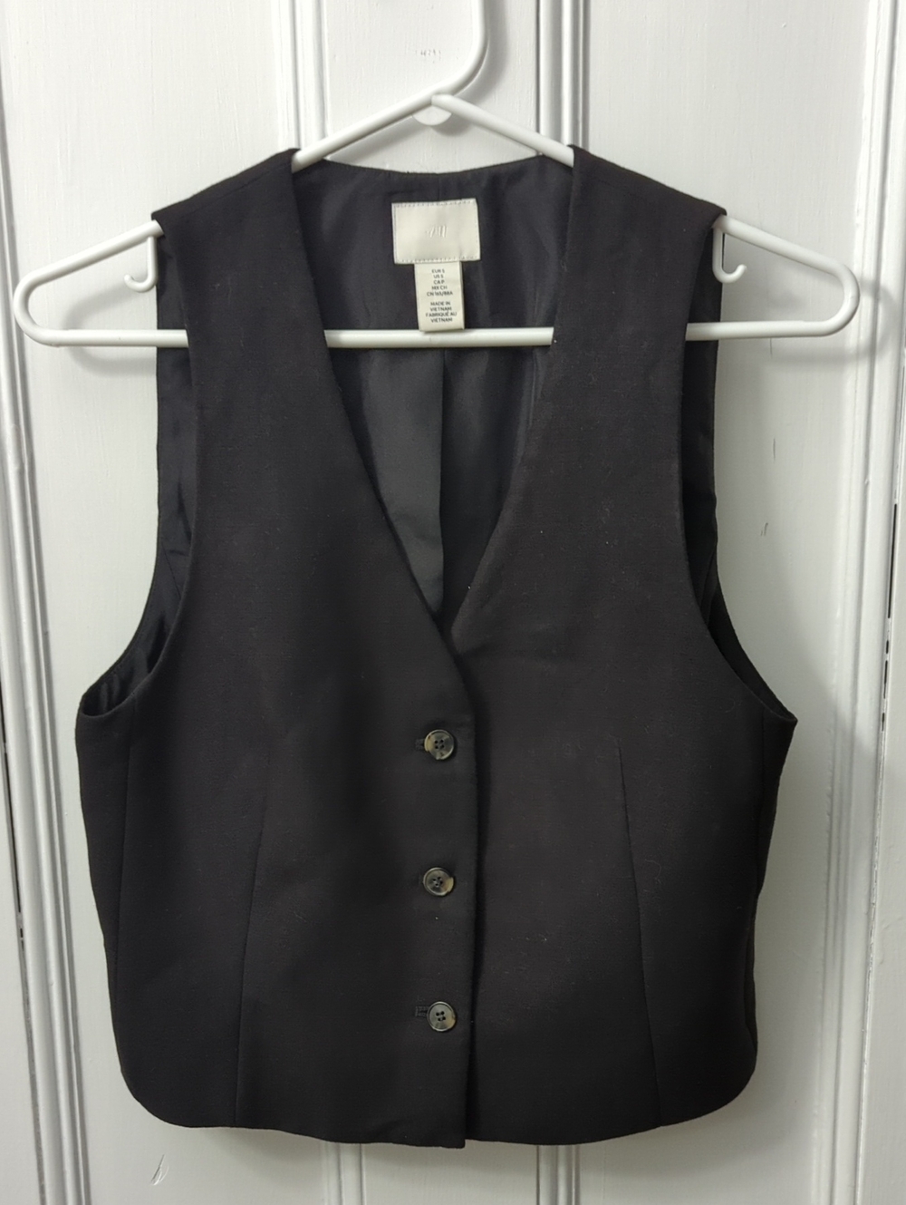 H&M Black Button-Front Vest